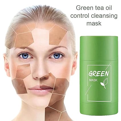 Homaxa Green Tea Mask Stick for Face, Blackhead Remover with Green Tea Extract, Deep Pore Cleansing, Moisturizing, Skin Brightening All Skin Types of Men and Women (Pack 2)